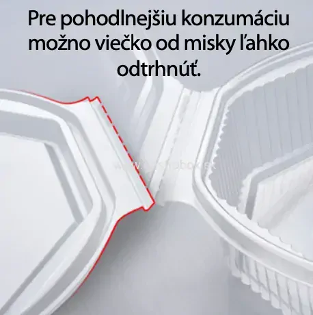 Menu miska 2-dielna osemhranná s viečkom, 25ks