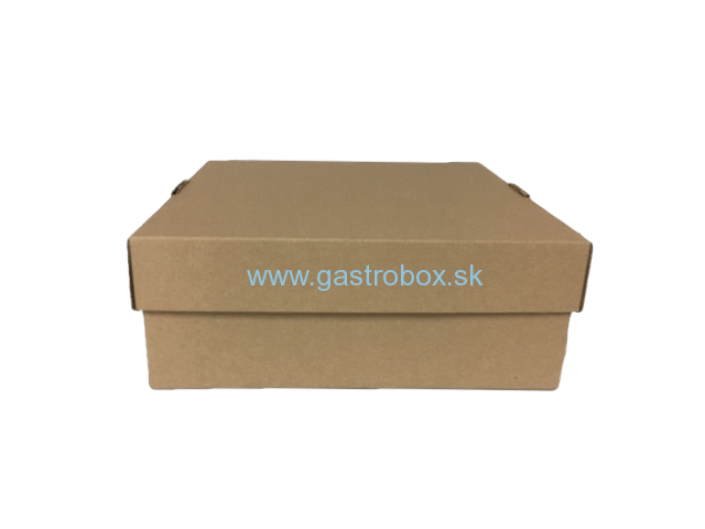 Pevnáb tortová krabica s vekom EKO 29 x 29 x 11 cm hnedá, 50ks