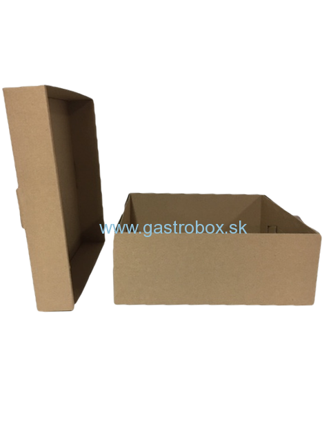 Pevnáb tortová krabica s vekom EKO 29 x 29 x 11 cm hnedá, 50ks