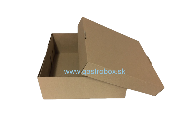 Pevnáb tortová krabica s vekom EKO 29 x 29 x 11 cm hnedá, 50ks