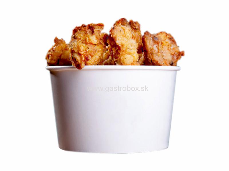 Papierové vedierko na popcorn/kura 2 L biele, 10ks