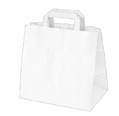 Taška Take away papierová 26+17x25cm biela, 250ks