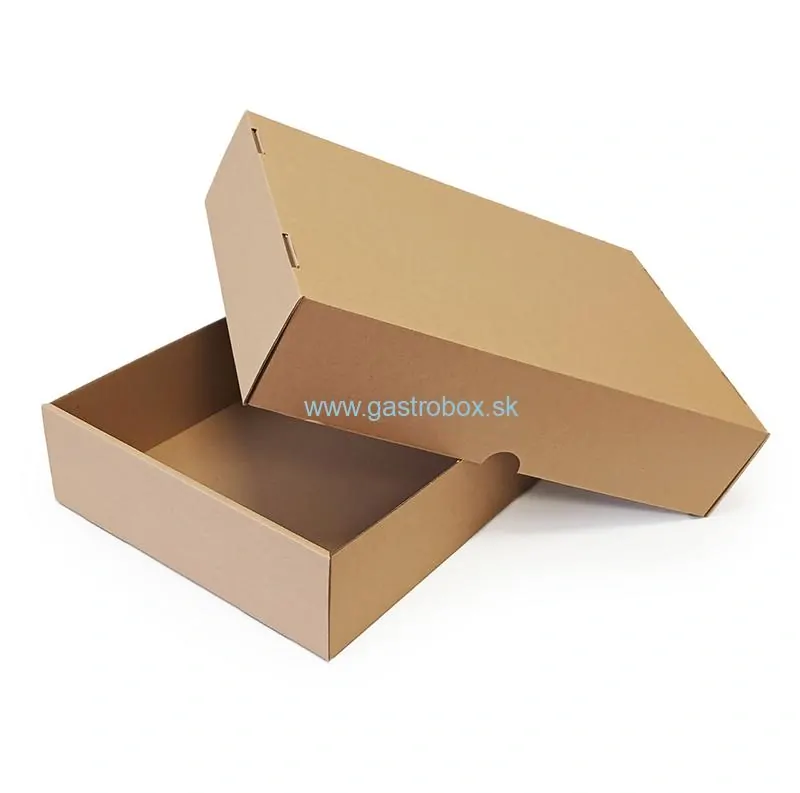 Zákusková krabica s vekom EKO 40x28,5x9,5cm hnedá, 50ks