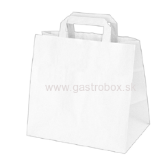 Taška Take away papierová 26+17x25cm biela, 1ks