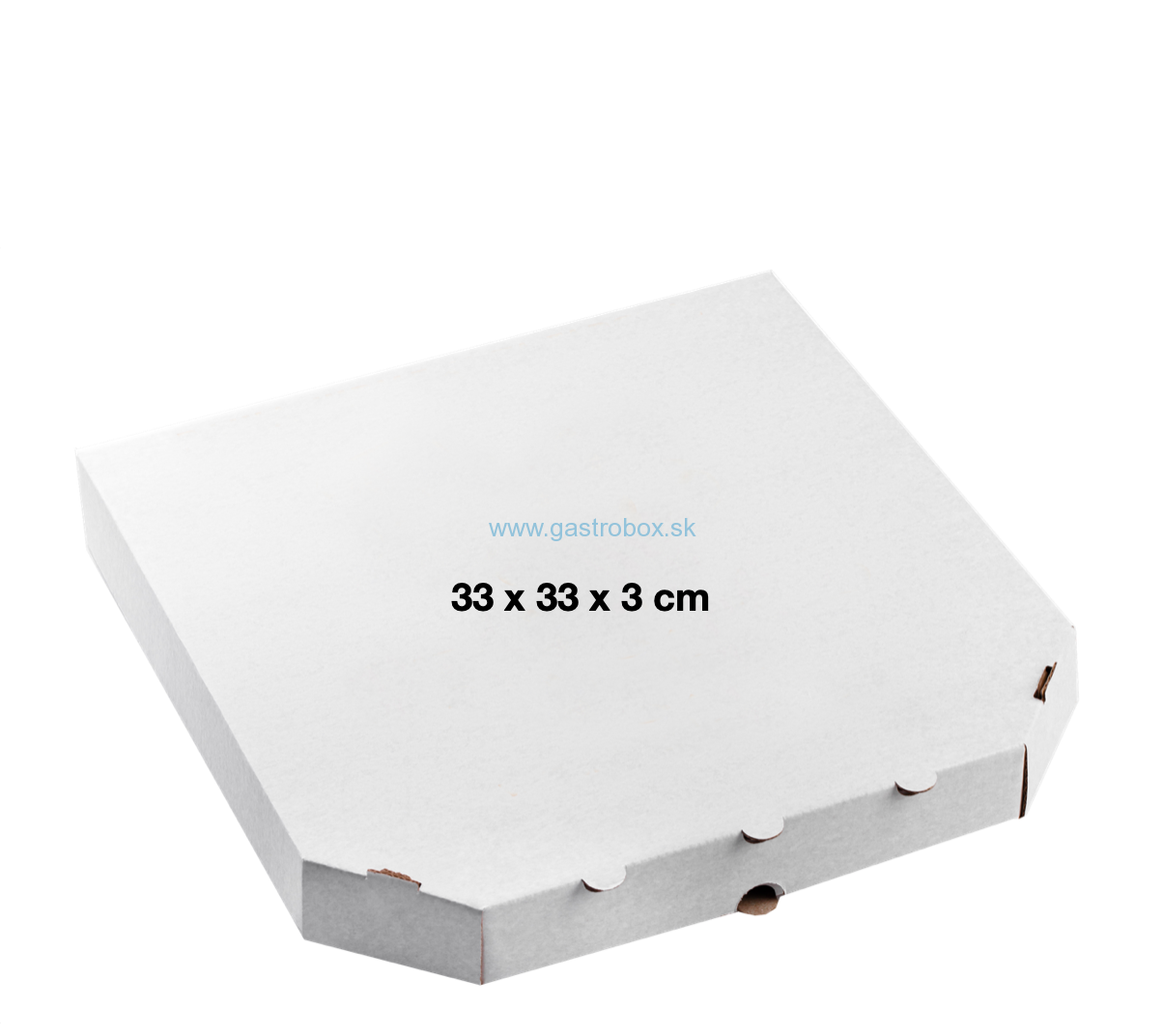 Pizza krabica biela 33 x 33 x 3 cm, 100 ks