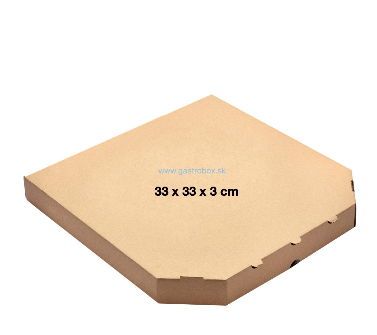 Pizza krabica hnedá 33 x 33 x 3 cm, 100 ks