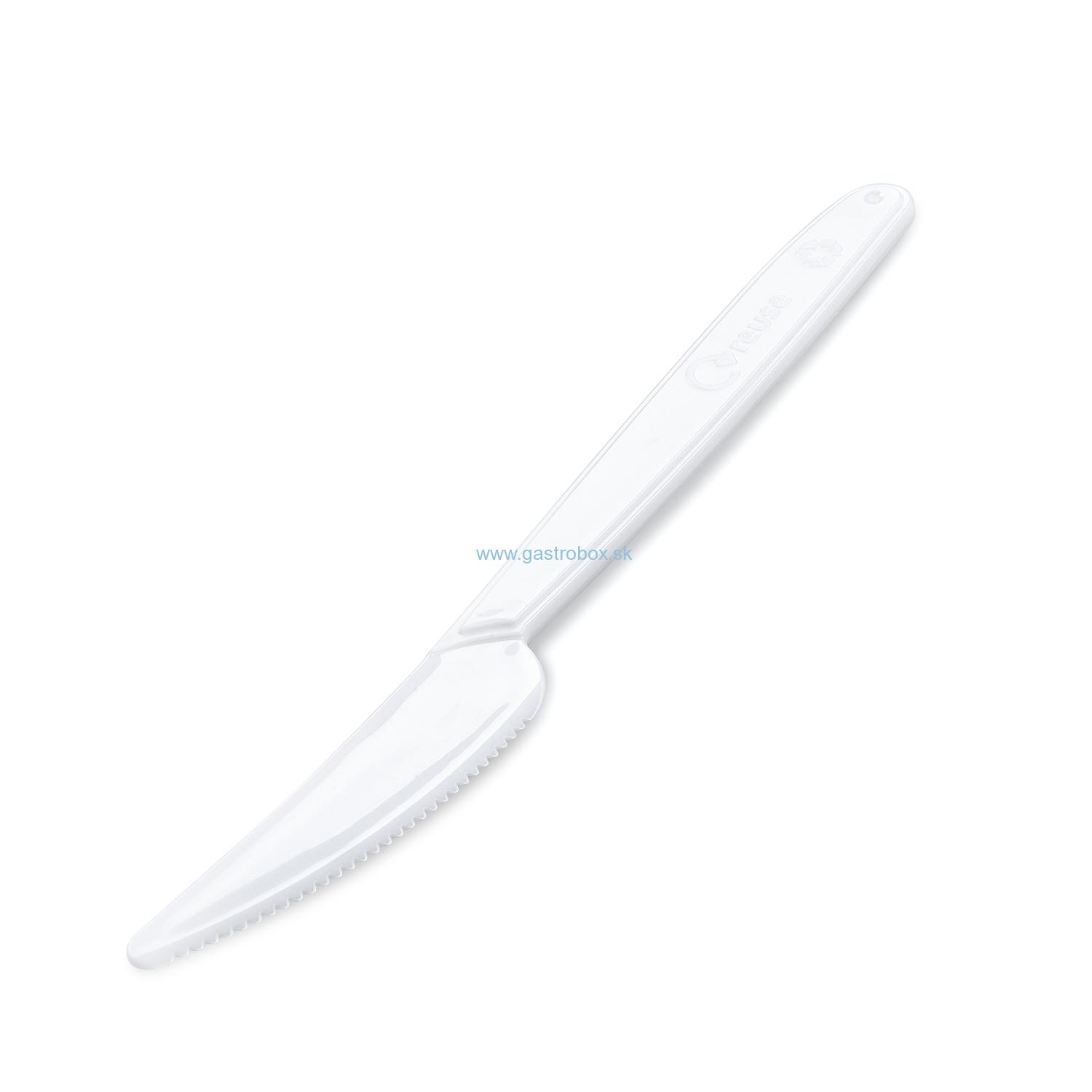 Nôž plastový biely 18,5 cm, 50ks