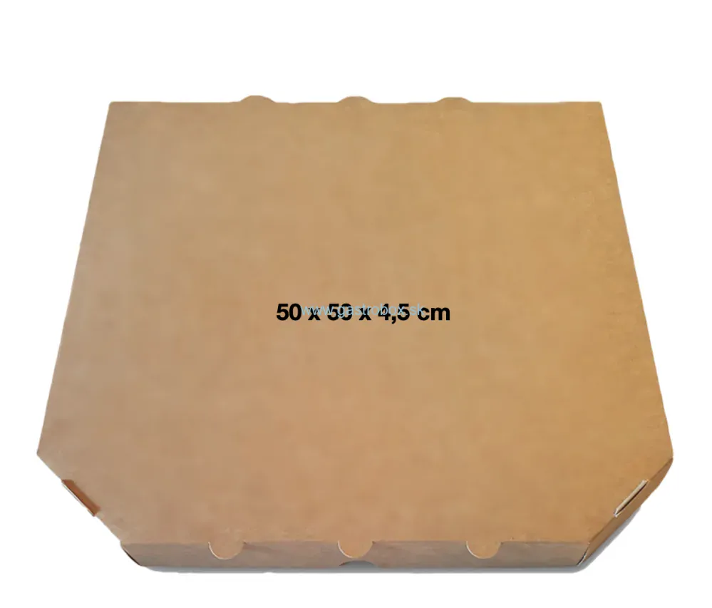 Pizza krabica hnedá 50 x 50 x 4,5 cm, 50 ks