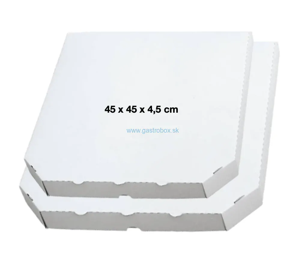 Pizza krabica biela 45 x 45 x 4,5 cm, 50 ks
