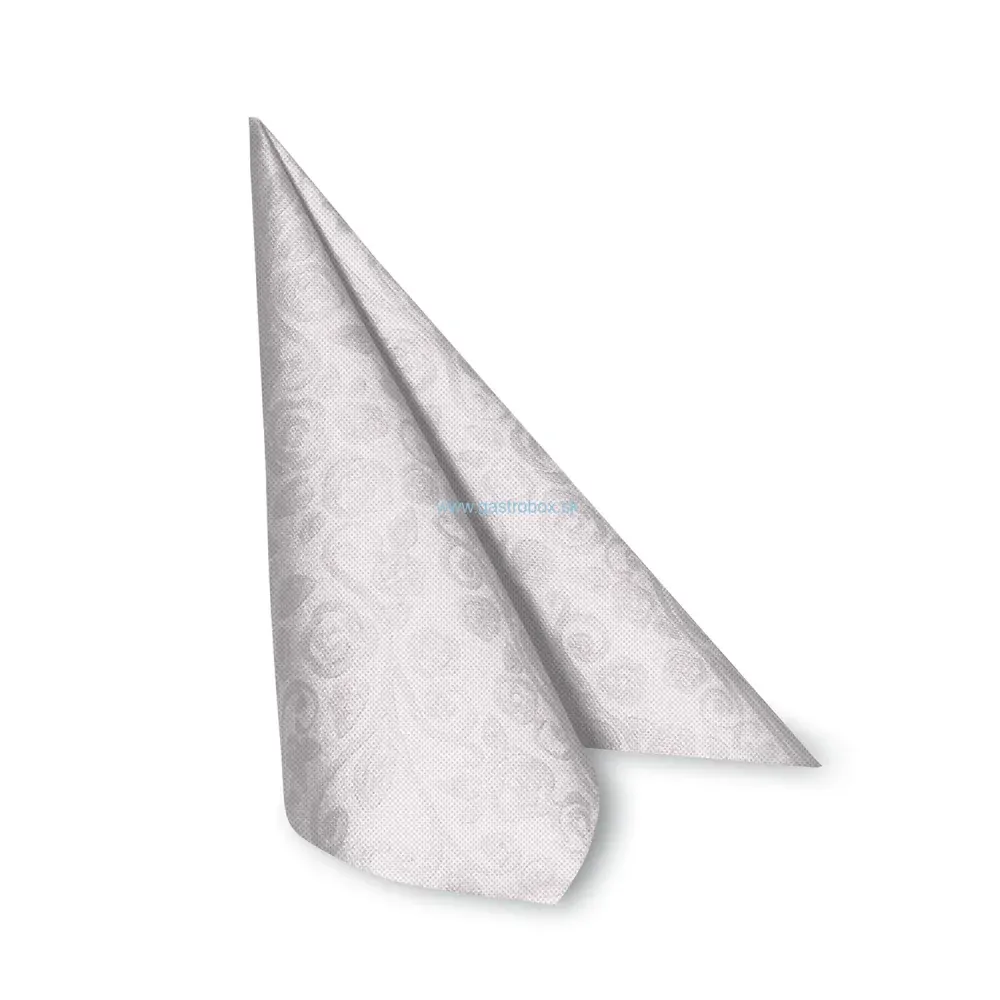 Obrúsky PREMIUM 40 x 40 cm, "dekor R" biele, 50ks