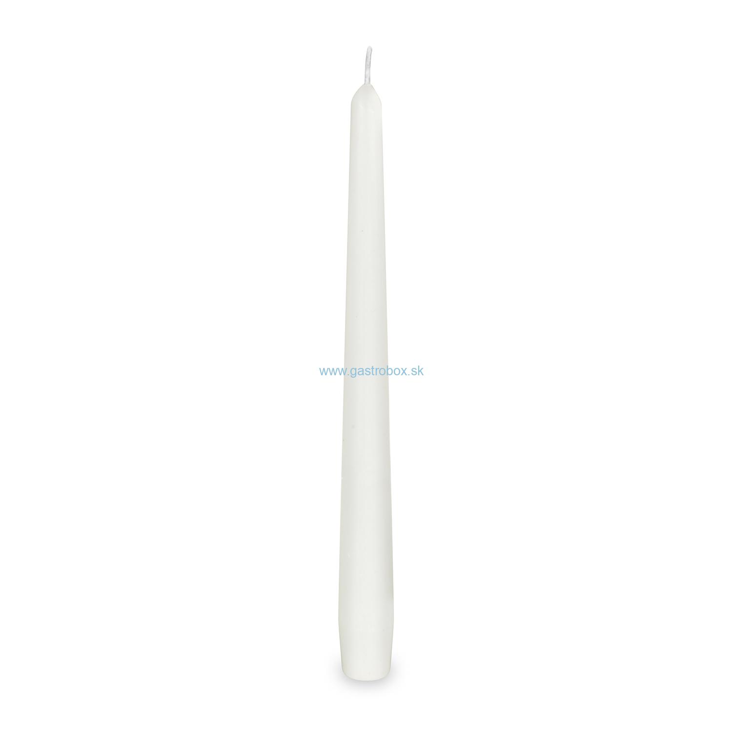 Sviečky kónické Ø 23,5 x 245 mm biele, 10ks