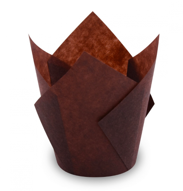 Košíčky papierové TULIP hnedé 50 x 85 mm, 100ks