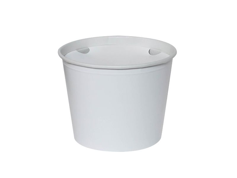 Papierové vedierko na popcorn/kura 2,6 L biele + viečko, 10ks