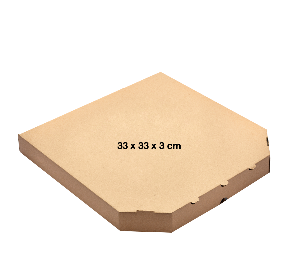 Pizza krabica hnedá 33 x 33 x 3 cm, 100 ks