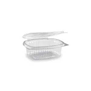 Miska s viečkom 250ml oválna priehľadná (rPET), 50ks