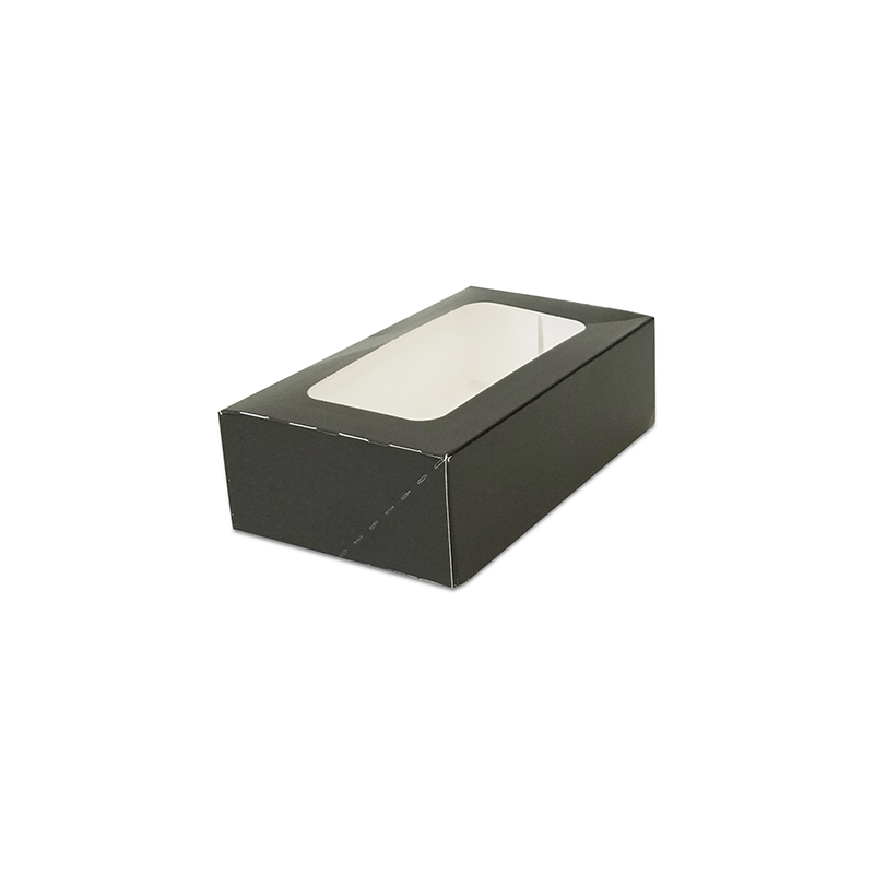 Sushi box čierny s okienkom (PAP) 160x100x50 mm, 15ks
