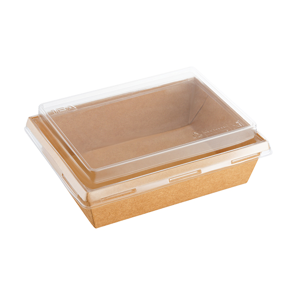 Viečko rPET na 400ml misky ONE CLICK vypuklé priehľadné, 50ks