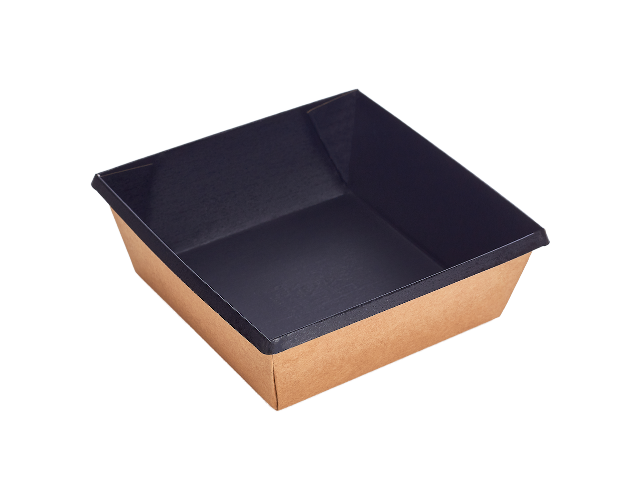 Bio misky ONE CLICK 950ml kraft čierne, nepremastiteľné, 50ks