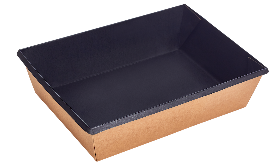 Bio misky ONE CLICK 1000ml kraft čierne, nepremastiteľné, 50ks