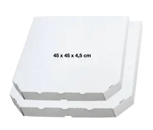 Pizza krabica biela 45 x 45 x 4,5 cm, 50 ks