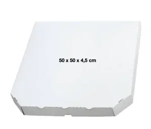 Pizza krabica biela 50 x 50 x 4,5 cm, 50 ks