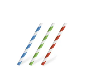 DOPREDAJ: Papierová slamka koktejlová jumbo PREMIUM Ø8mm x 15 cm farebné špirálky, 100ks