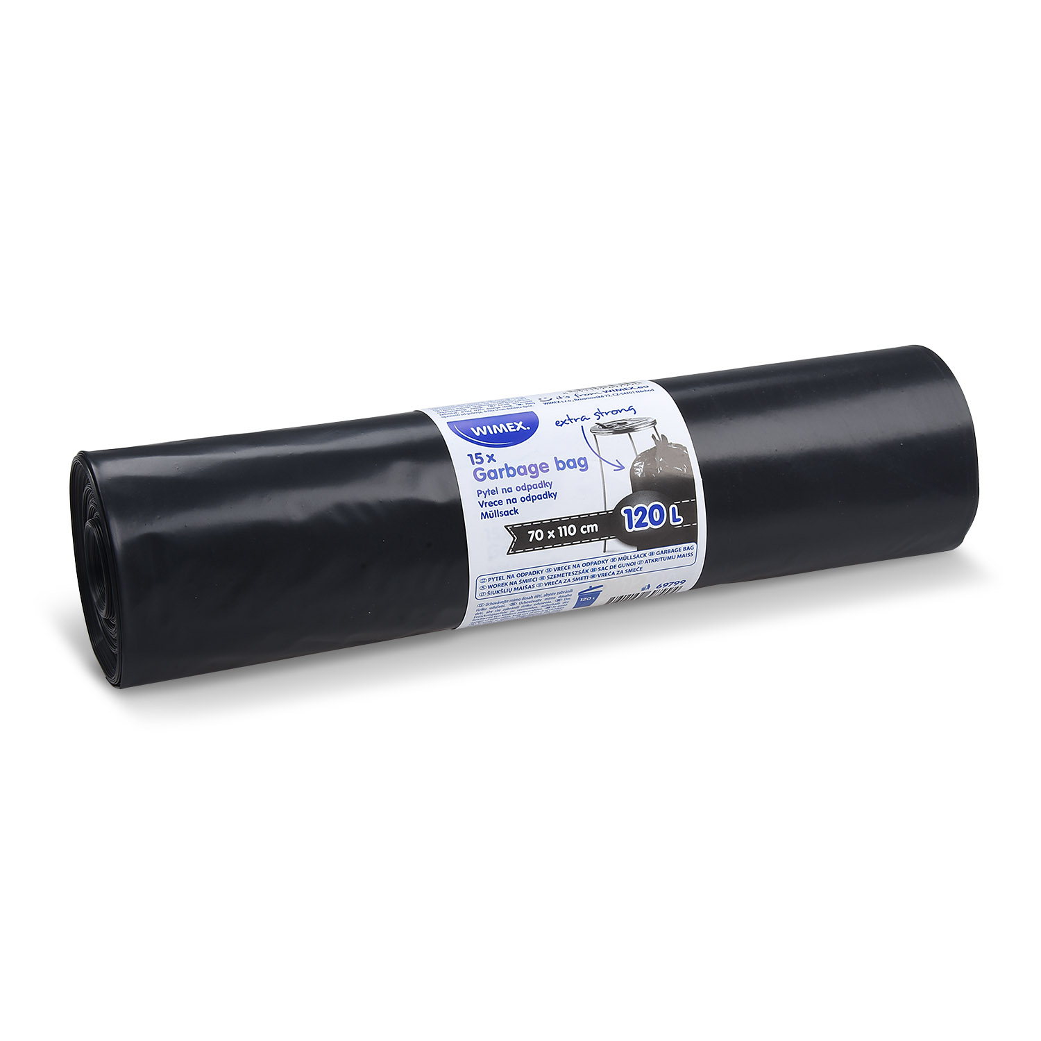 Vrecia na odpad 120L (LDPE) čierne 70x110 cm, 15ks
