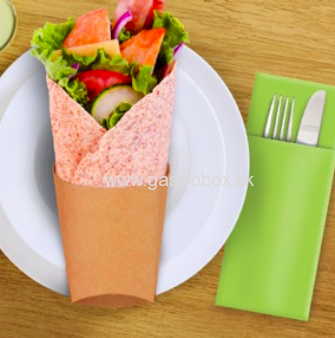 BIO Papierová kapsa na wrap nepremastiteľná 3,9x7,5x10cm hnedá, 50ks
