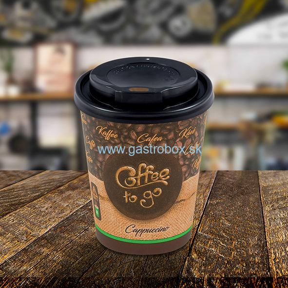Pohár papierový Coffee to Go 280ml M + viečko, Ø80mm, 10ks