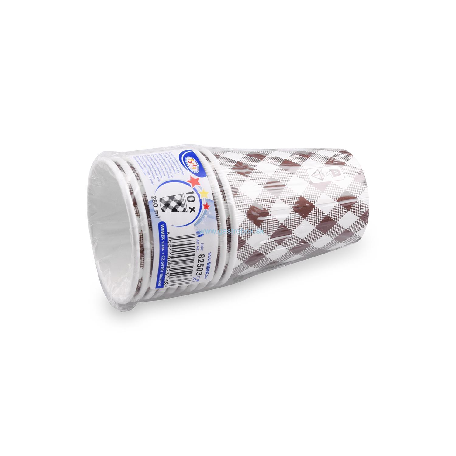 Pohár papierový KARO 280ml M, Ø80mm, 10ks