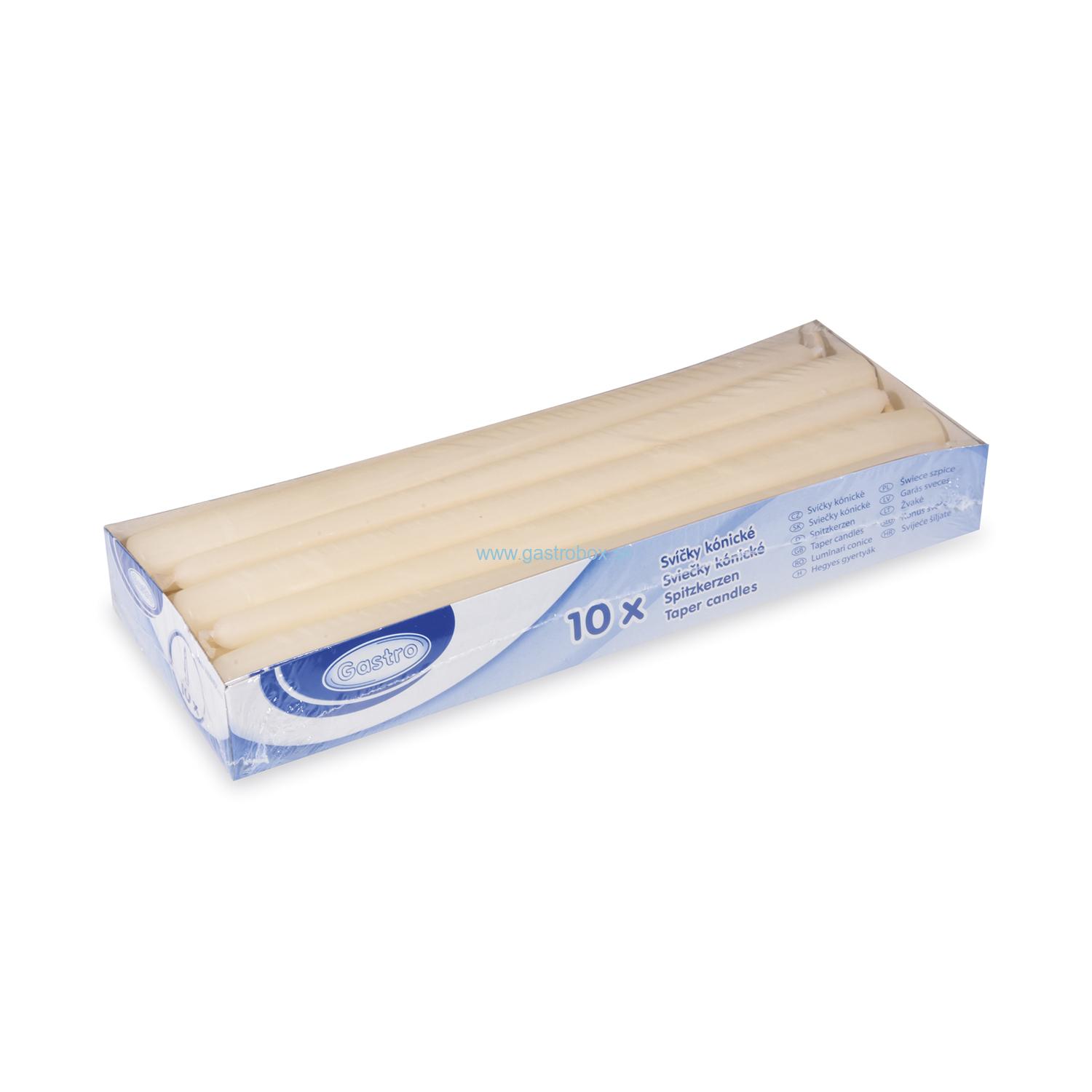 Sviečky kónické Ø 23,5 x 245 mm béžové, 10ks