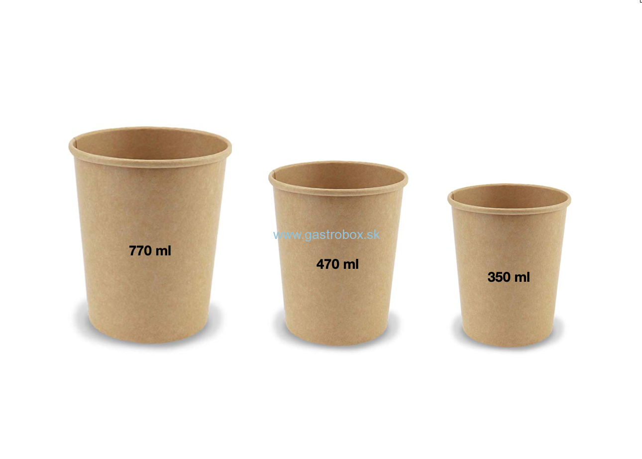 Kelímok na polievku papierový 350ml kraft, 25ks