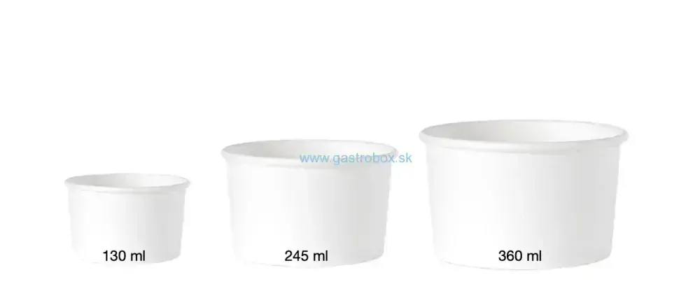 Kelímok na zmrzlinu 245 ml biely, 25ks