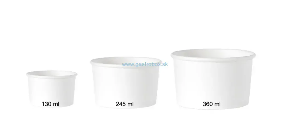 Kelímok na zmrzlinu 360 ml biely, 25ks