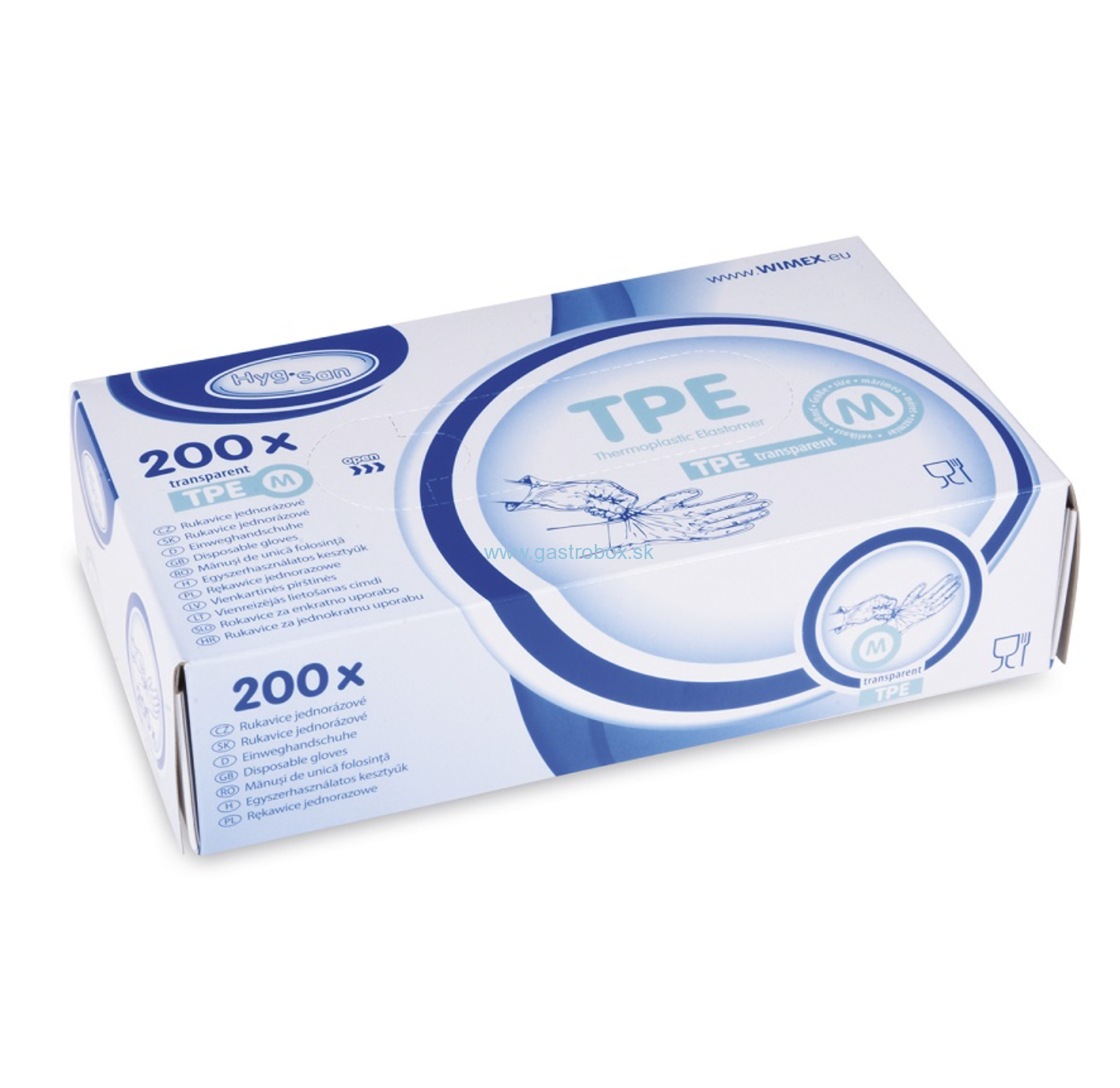 Rukavice TPE jednorázové, M, 200ks