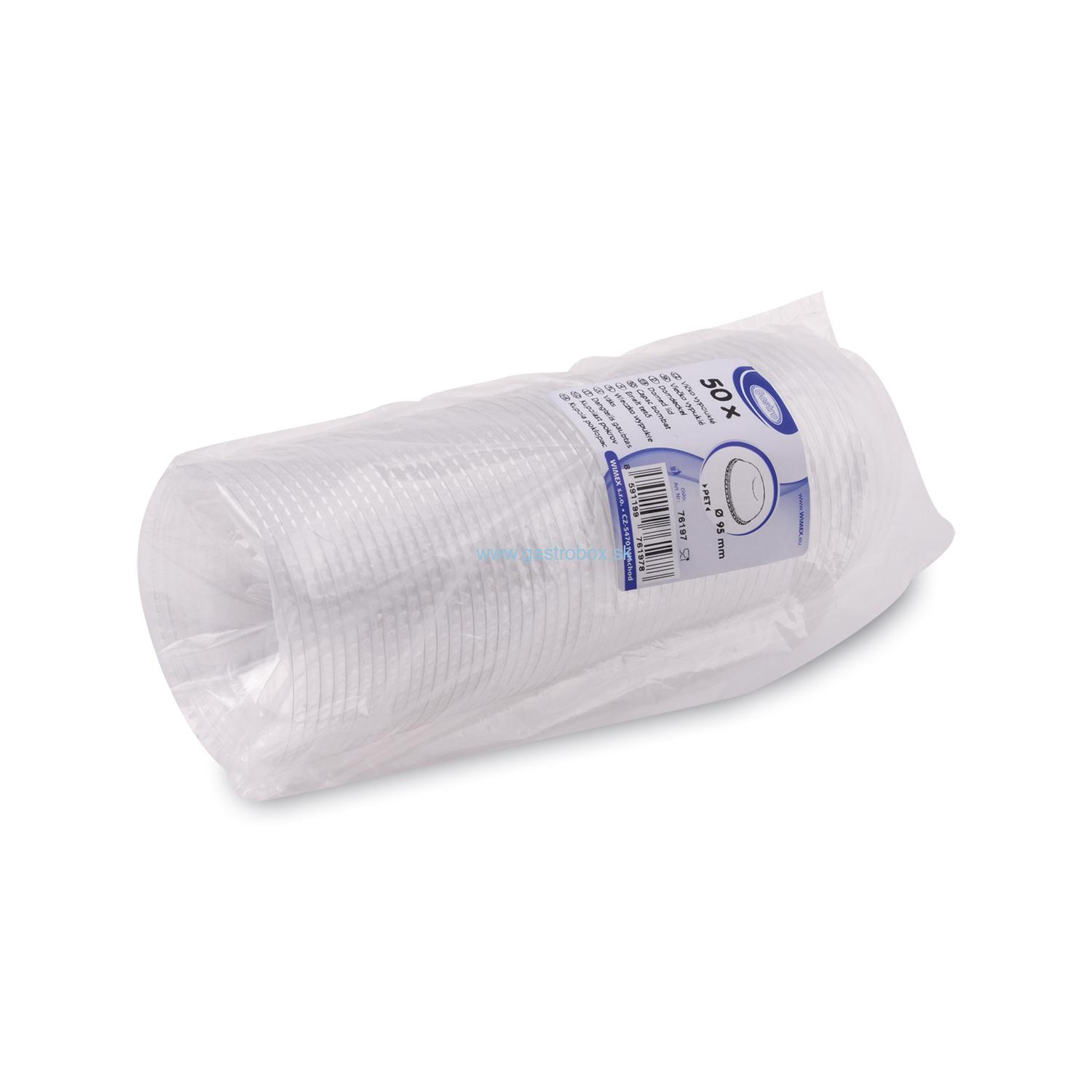 Viečko vypuklé bez otvoru (PET) Ø 95 mm, 50ks