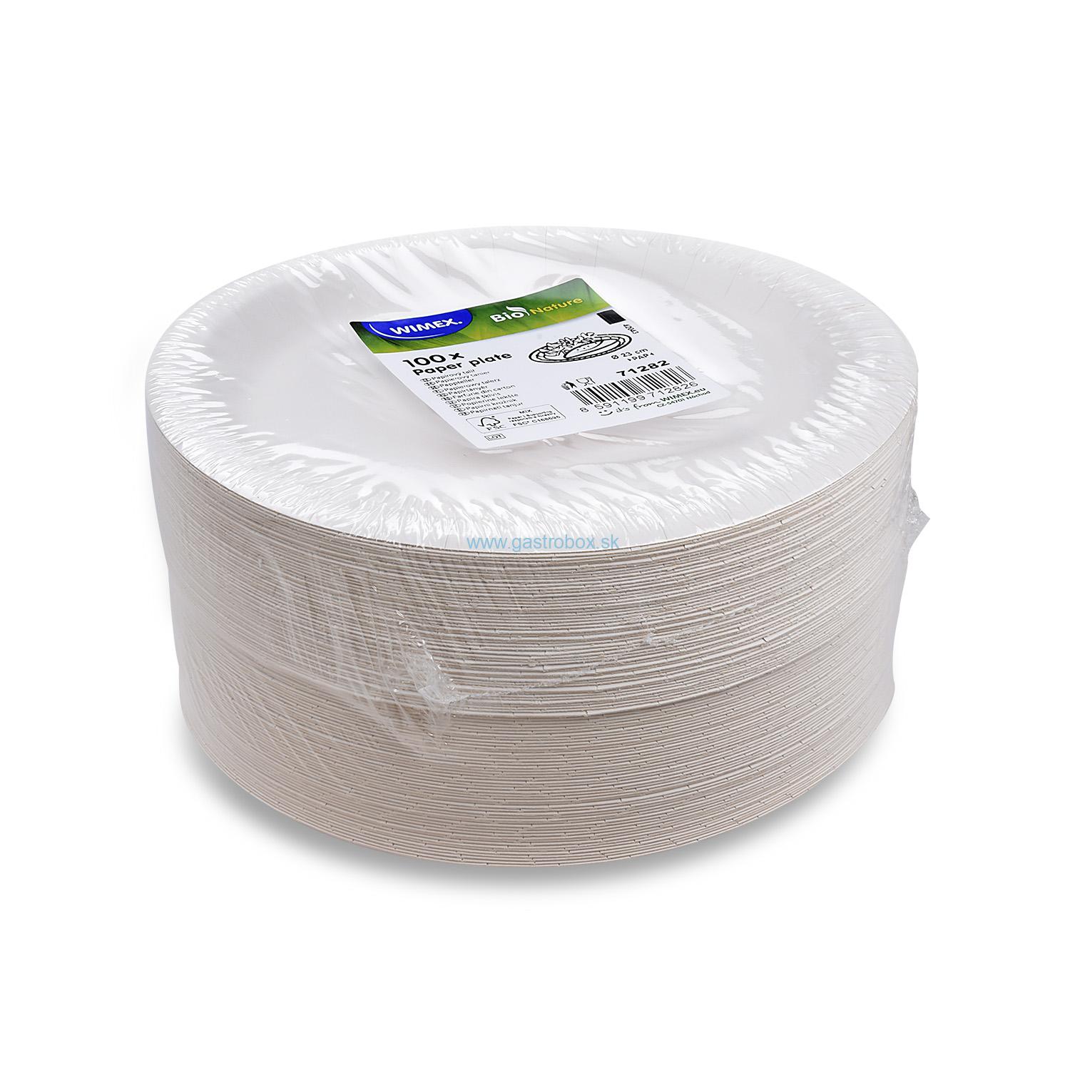 Papierové taniere Ø 23 cm extra-pevné, 100ks