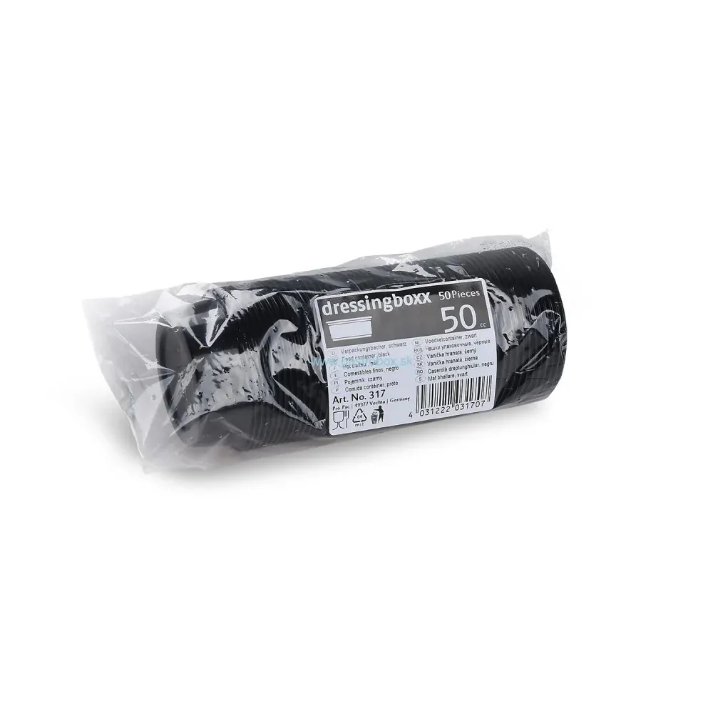 Dresingová miska čierna Ø 7 cm 50ml, 50ks