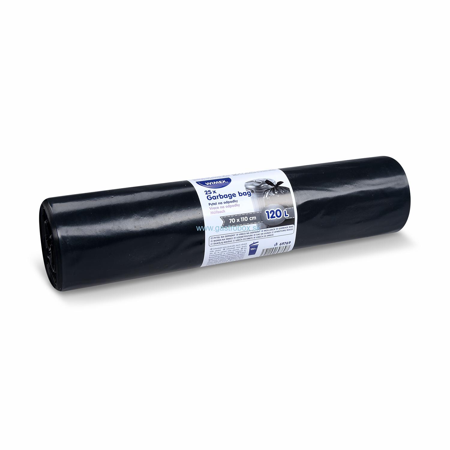 Vrecia na odpad 120L (LDPE) čierne 70x110 cm, 25ks