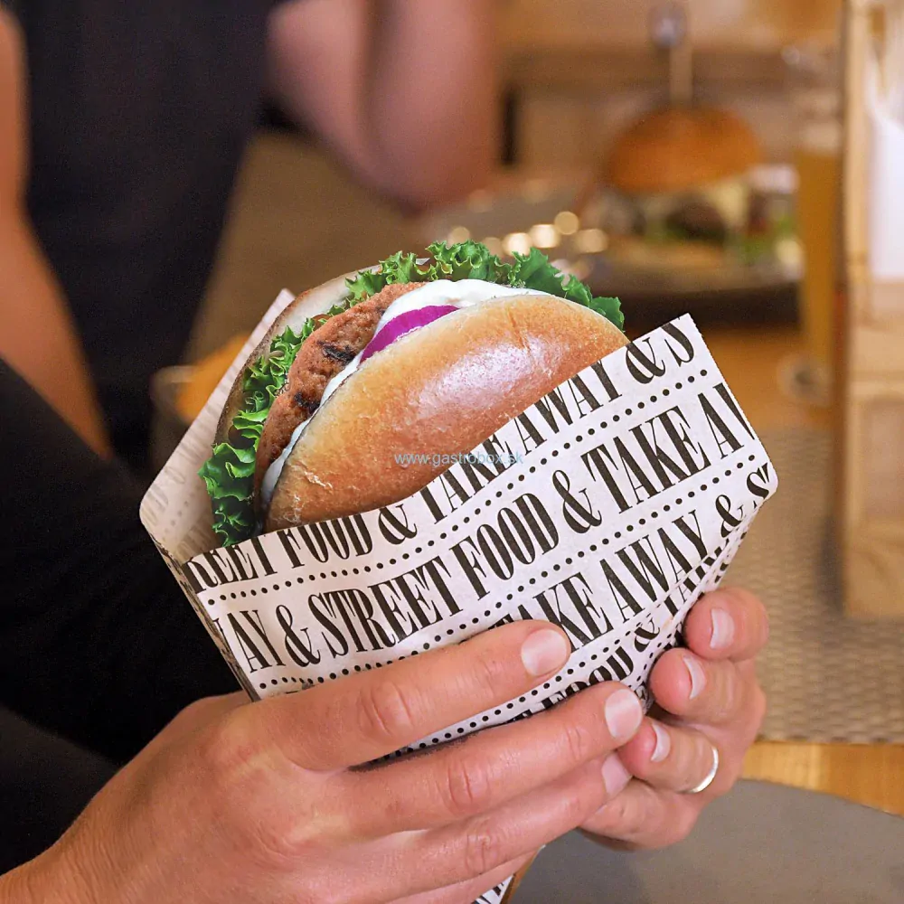 Papierové vrecko nepremastiteľné 16 x 17 cm Street Food, 500ks