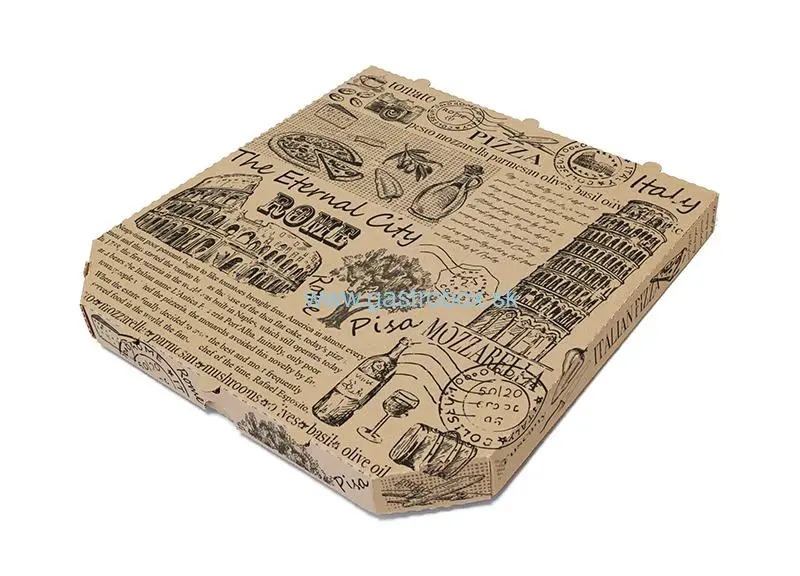                        !AKCIA! Pizza krabica ROME hnedá 32 x 32 x 3 cm, 100 ks