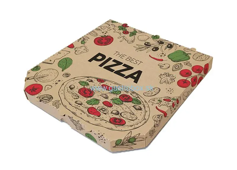 .Pizza krabica THE BEST PIZZA 33x33x3cm, 100ks