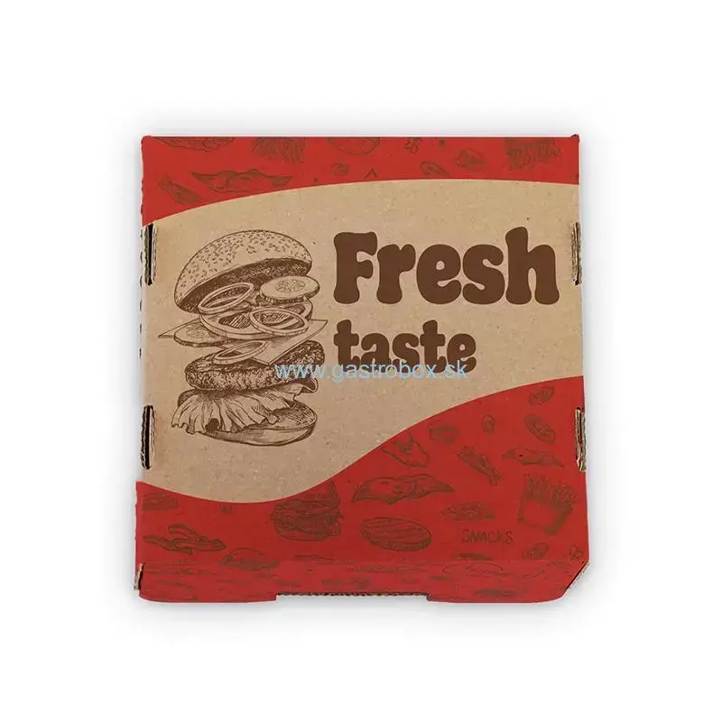 Obal na hamburger SINGLE 13x13x11 cm s potlačou Fresh Taste, 100ks