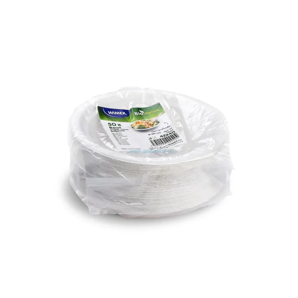 BIO Miska okrúhla cukrová trstina 400 ml, 50ks