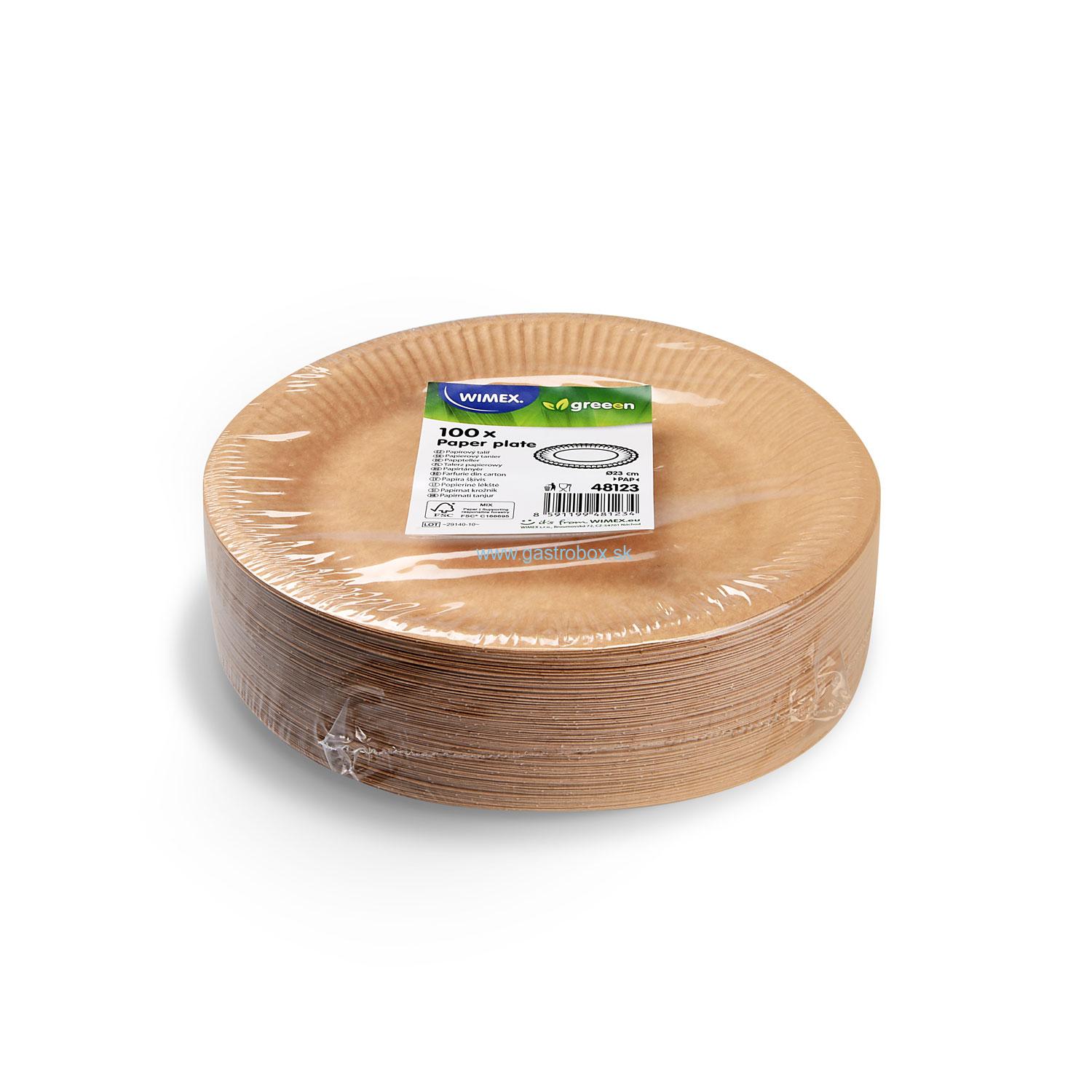 BIO taniere papierové hnedé Ø23cm, 100ks