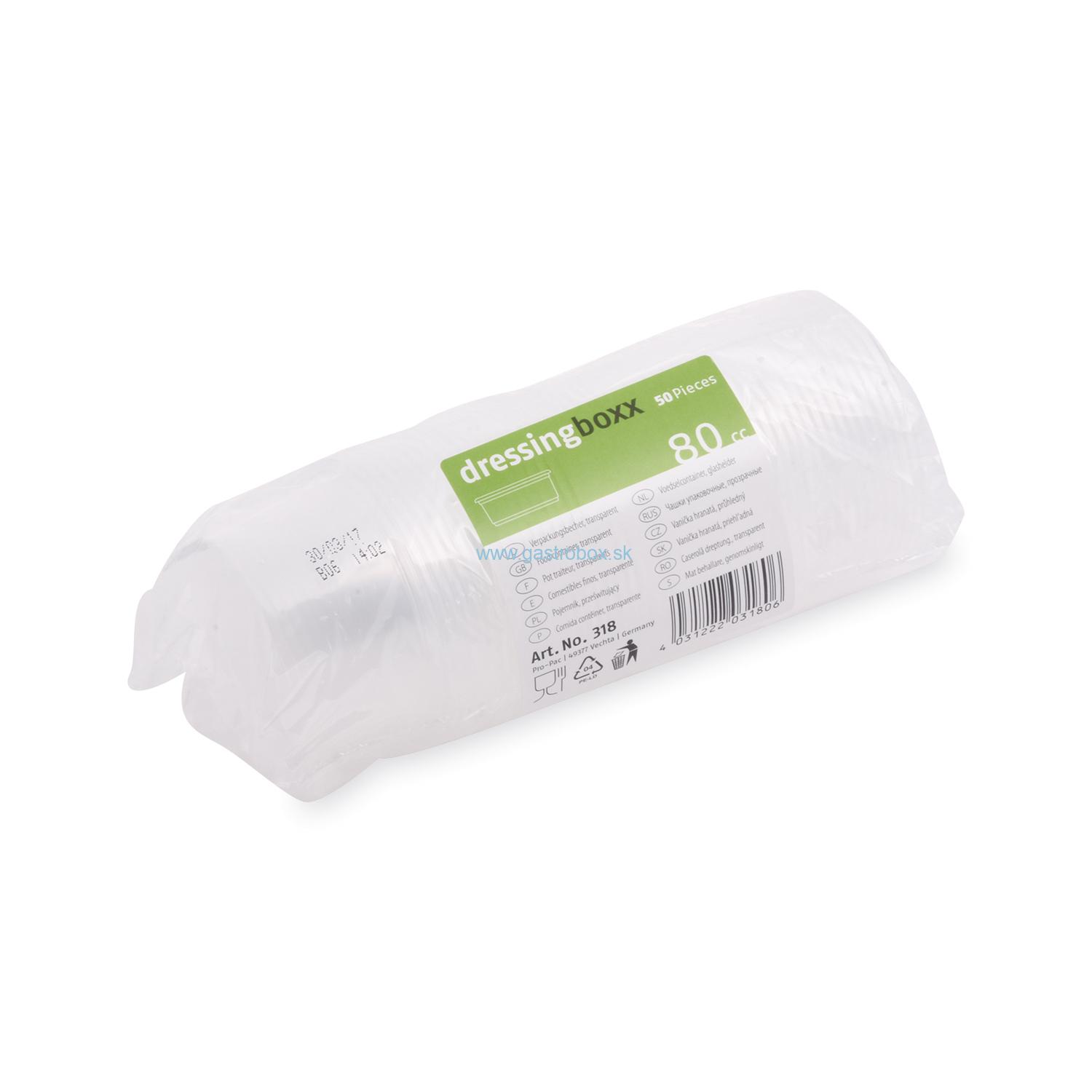 Dresingová miska priehľadná Ø 7 cm 80ml, 50ks