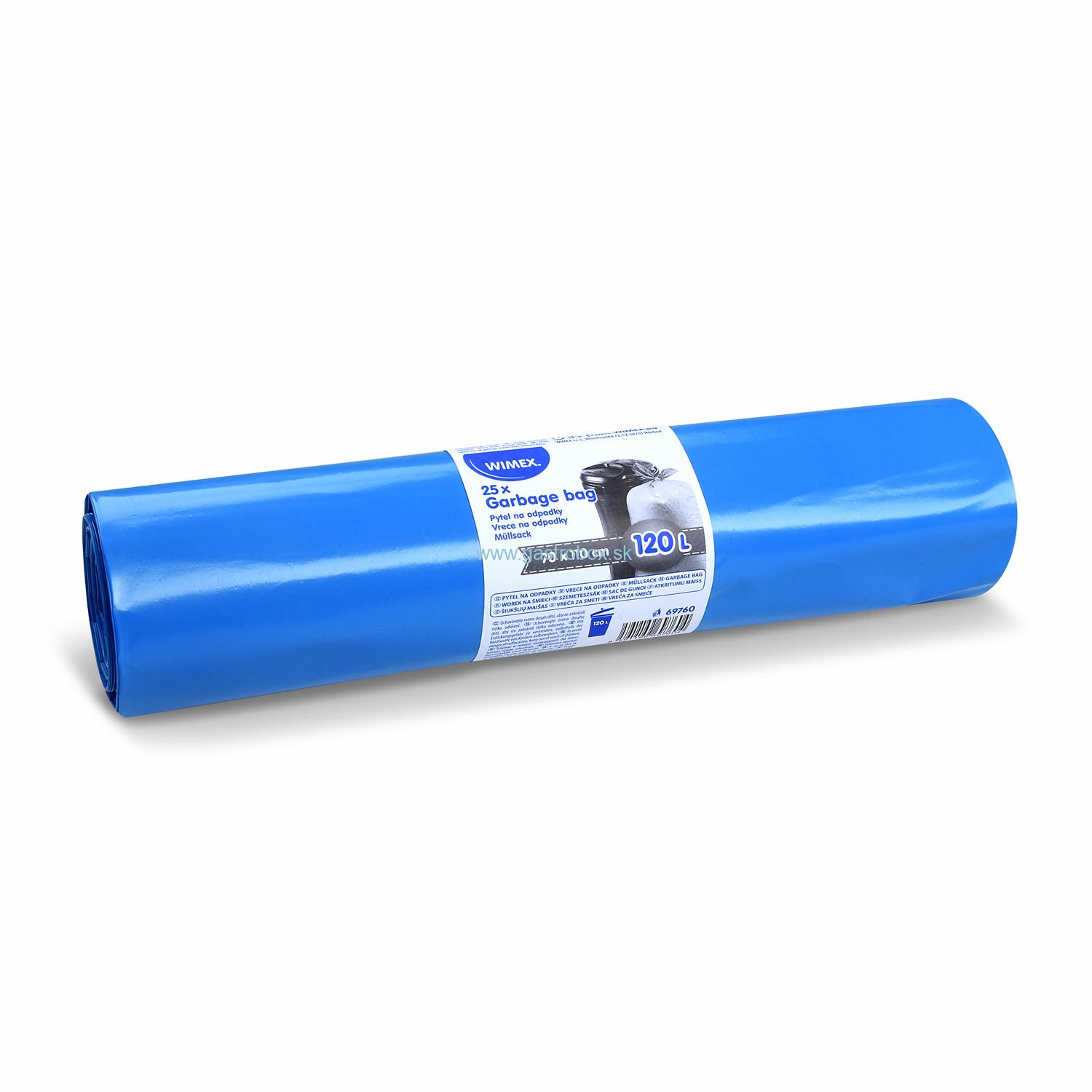 Vrecia na odpad 120L (LDPE) modré 70x110 cm, 25ks