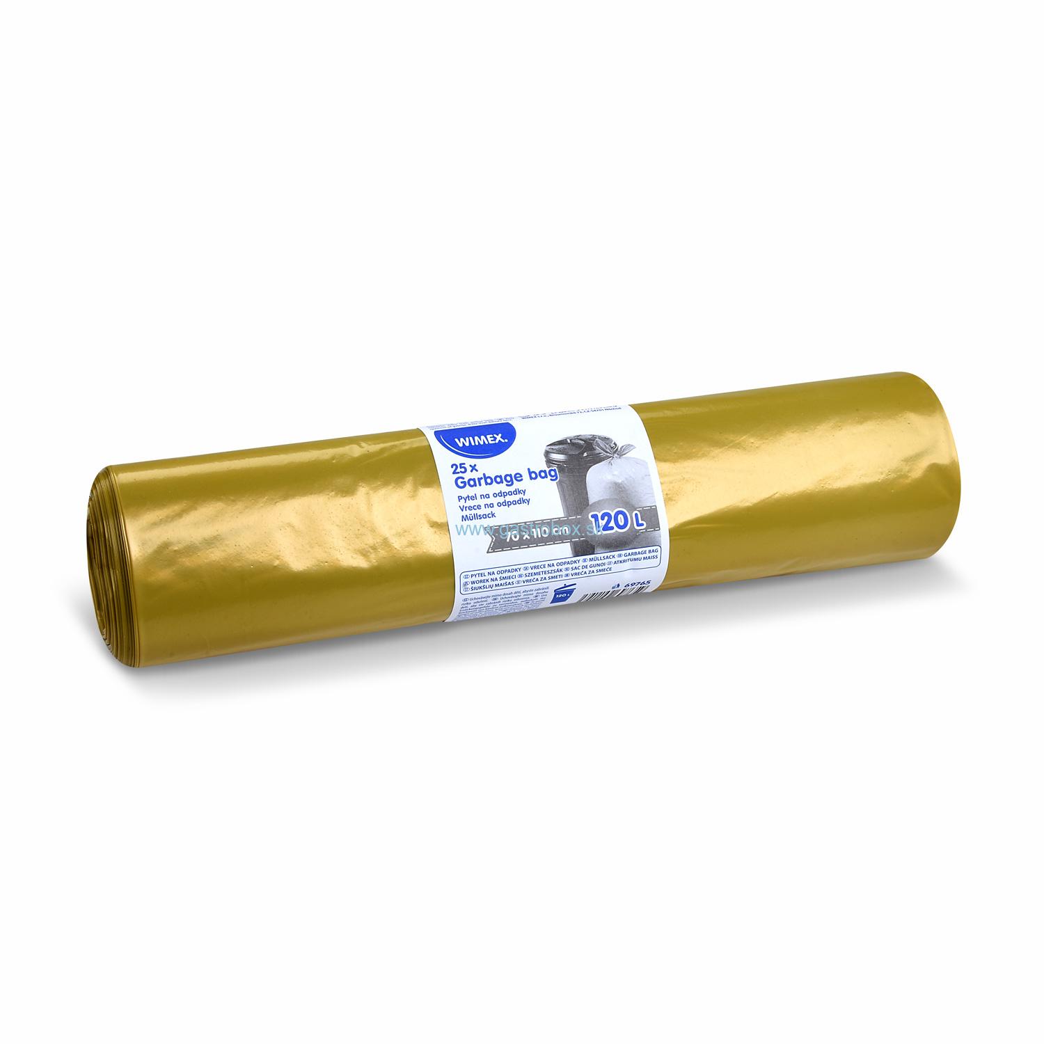 Vrecia na odpad 120L (LDPE) žlté 70x110 cm, 25ks