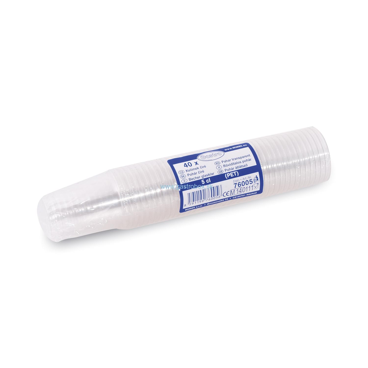 Pohárik (PET) 2cl/4cl/5cl štamprlík, 40ks