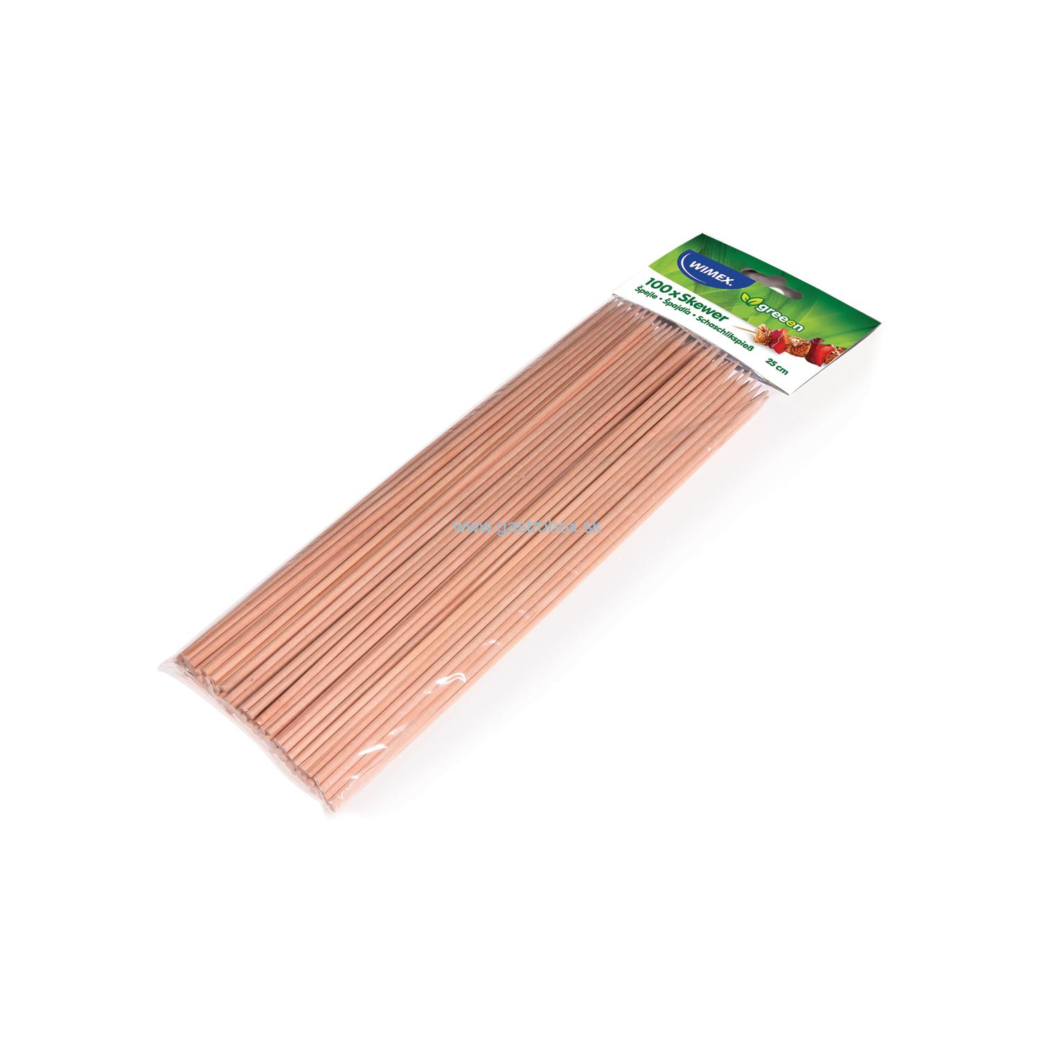 Špajdle drevené s hrotom 25 cm, 100ks
